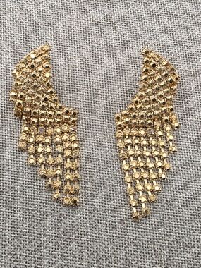 Elizabeth Cole Gold Wing Crystal Drop Earrings